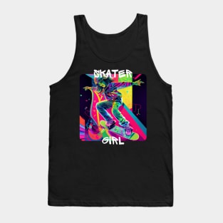 Skater Girl - cool girl skates on the street 2 Tank Top